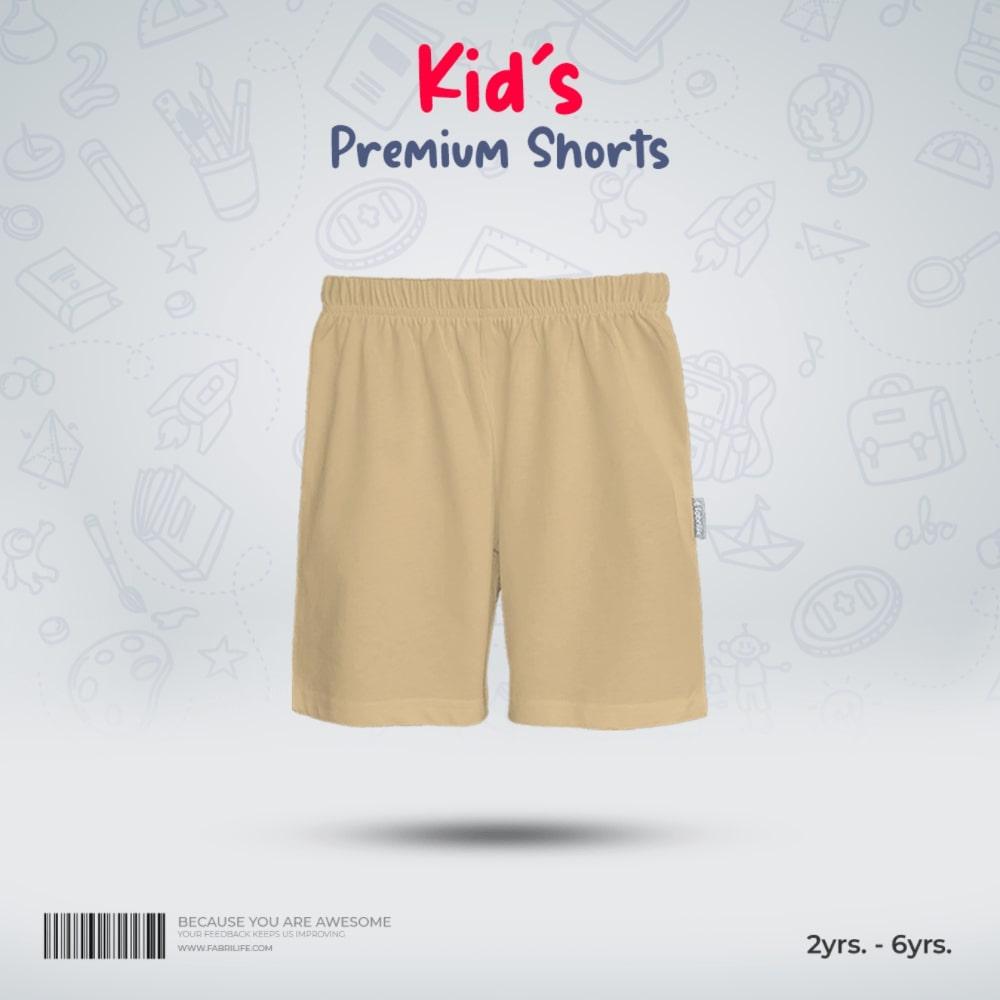 Kids Premium Cotton Shorts - Cream