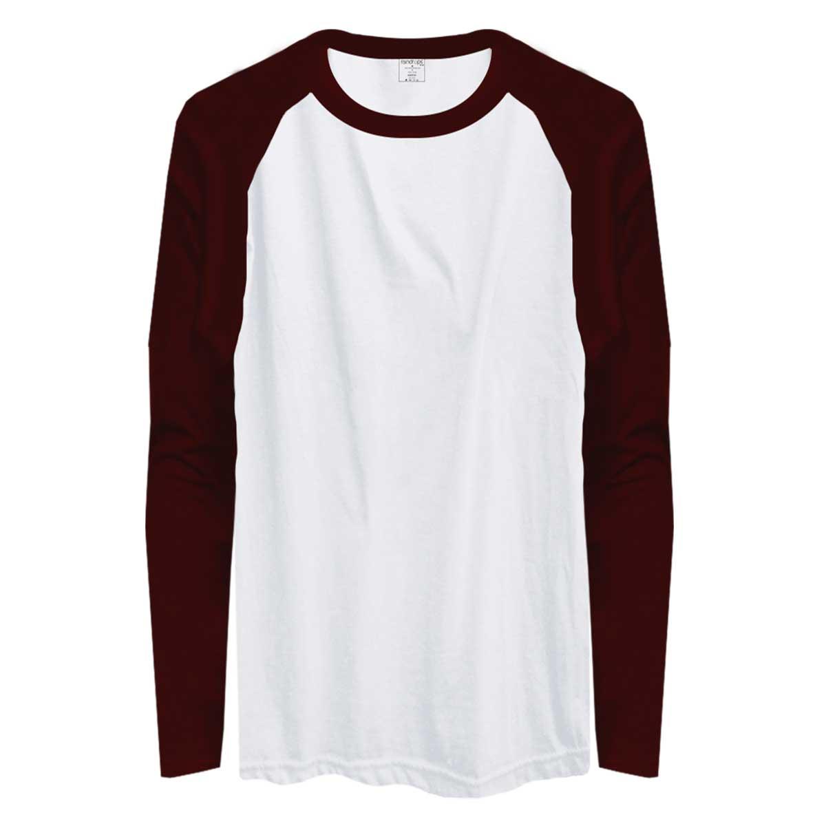 Milky White & Maroon Raglan