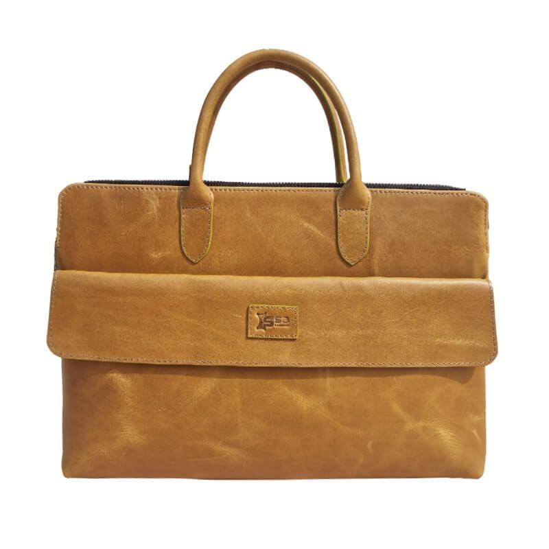 Pale Brown Slim Leather Laptop Bag SB-LB418