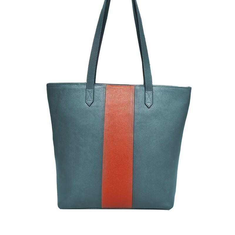 Sky Blue Leather Tote Bag SB-LG209