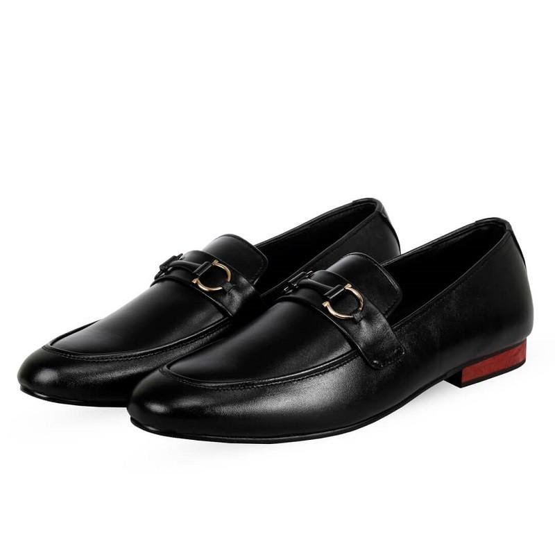 Plain Black Leather Tassel Shoes SB-S235