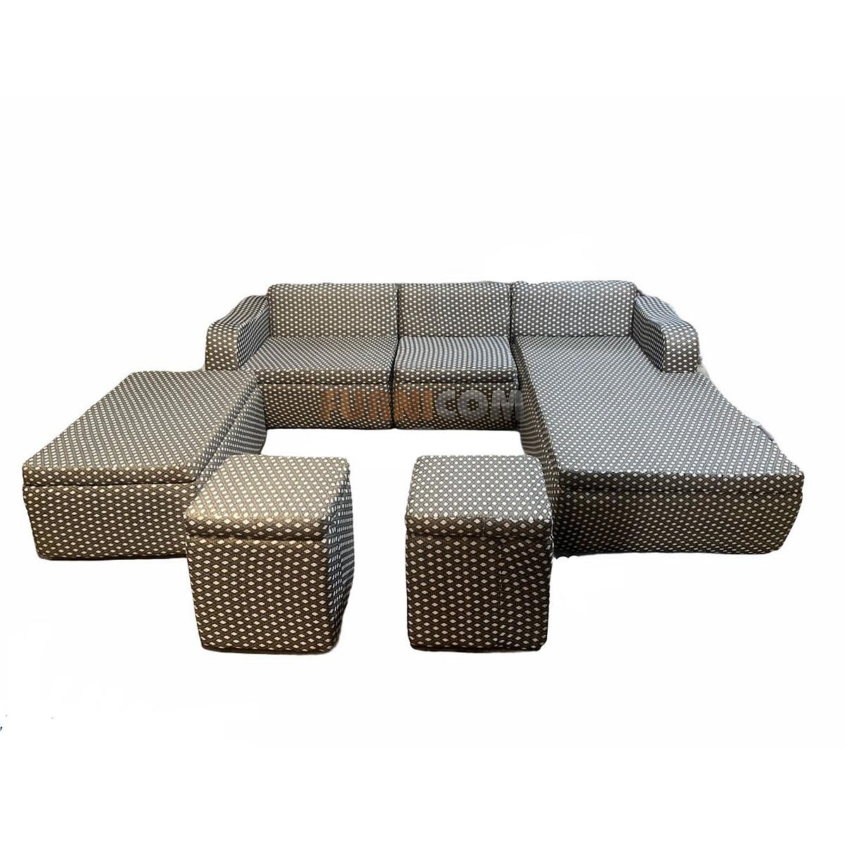 Super-fine Fabric Sofa cum Bed (5 in 1)