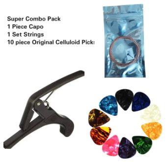 Guitar String, Capo, Picks Super Combo Pack