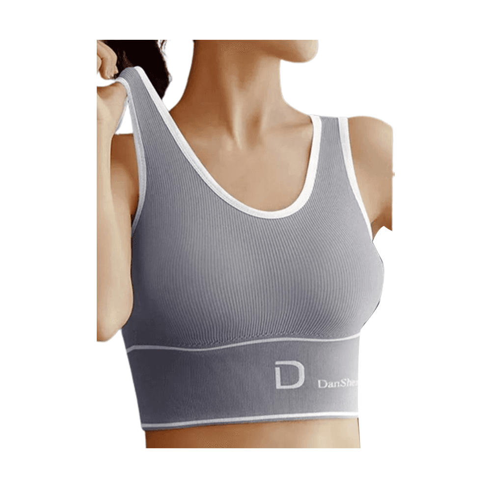 Push UP Sports Bra For Women - Gray - BS-13