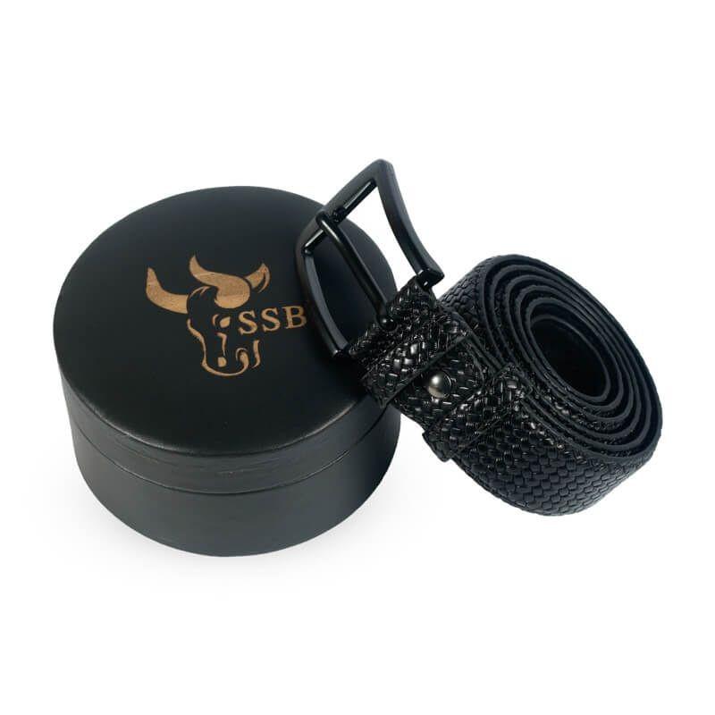 Men's Black Leather Belt for jeans SB-B44