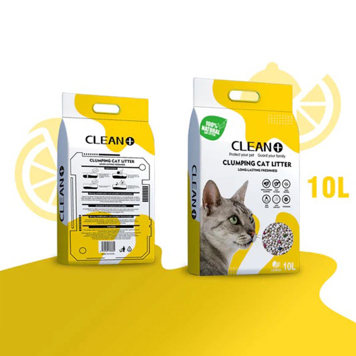 Clean Plus Clumping Cat Litter lemon 10L