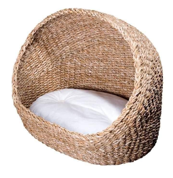 Pet Cat wicker House Open Round Shaped