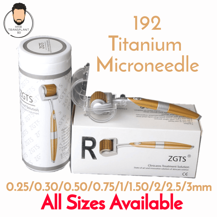 ZGTS Derma Roller 0.5mm - 192 Titanium for Skin Hair And Beard Growth (All sizes available)