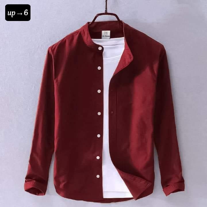 Solid collar shirt