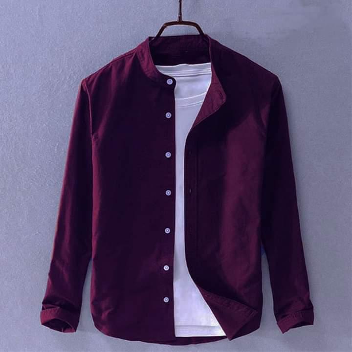 Solid collar shirt