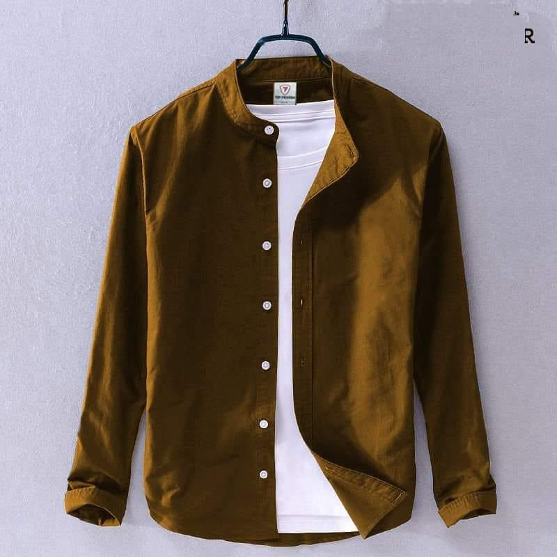 Solid collar shirt