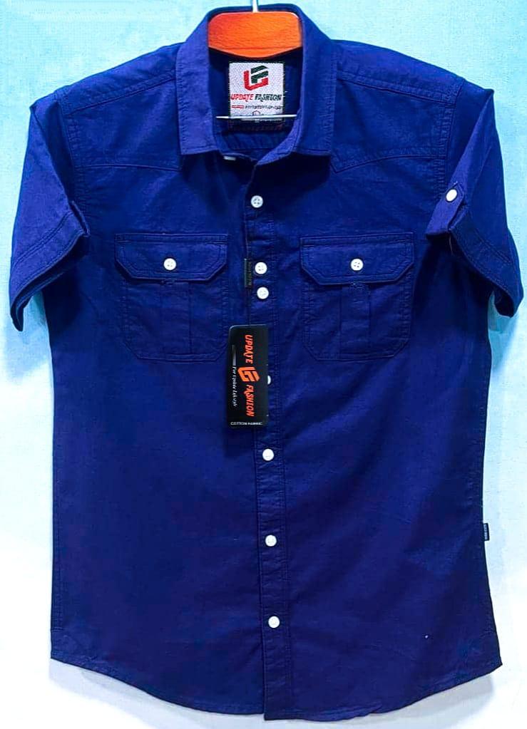 Solid collar shirt