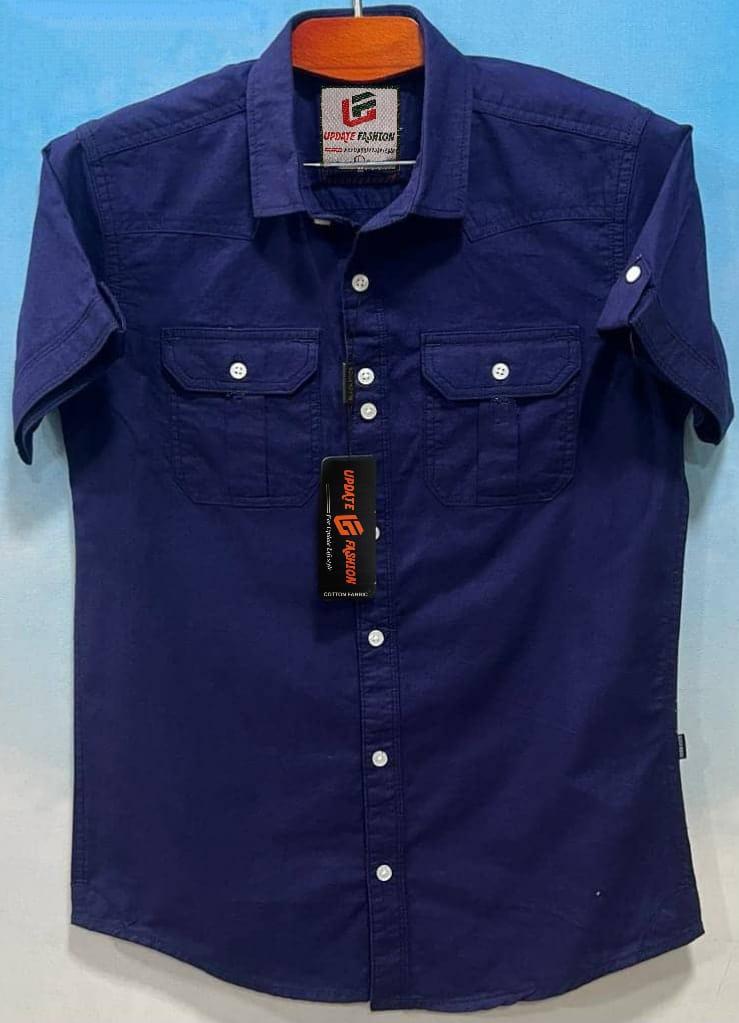 Solid collar shirt