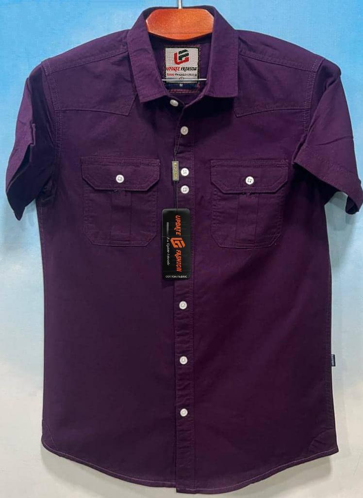 Solid collar shirt