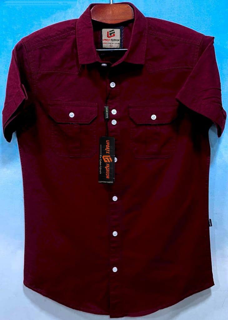 Solid collar shirt