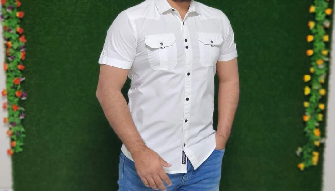 Solid collar shirt