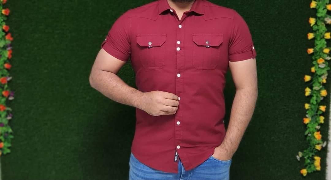 Solid collar shirt