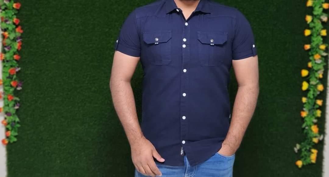Solid collar shirt