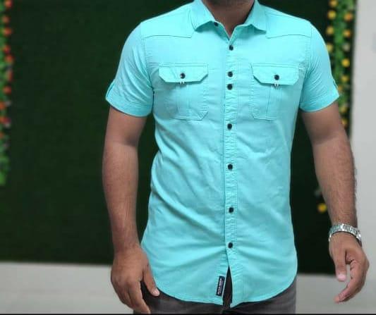 Solid collar shirt