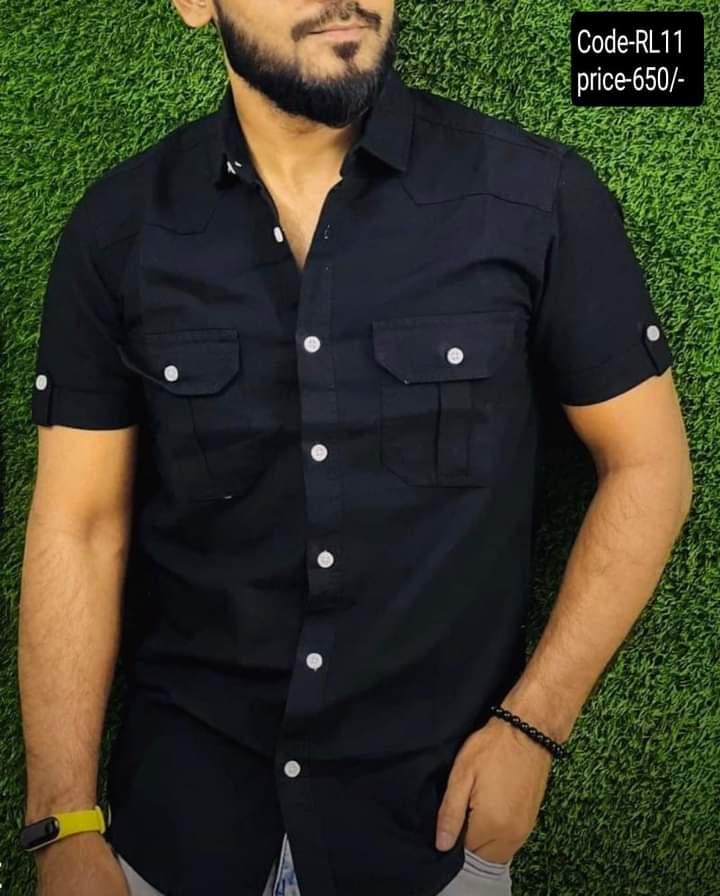 Solid collar shirt