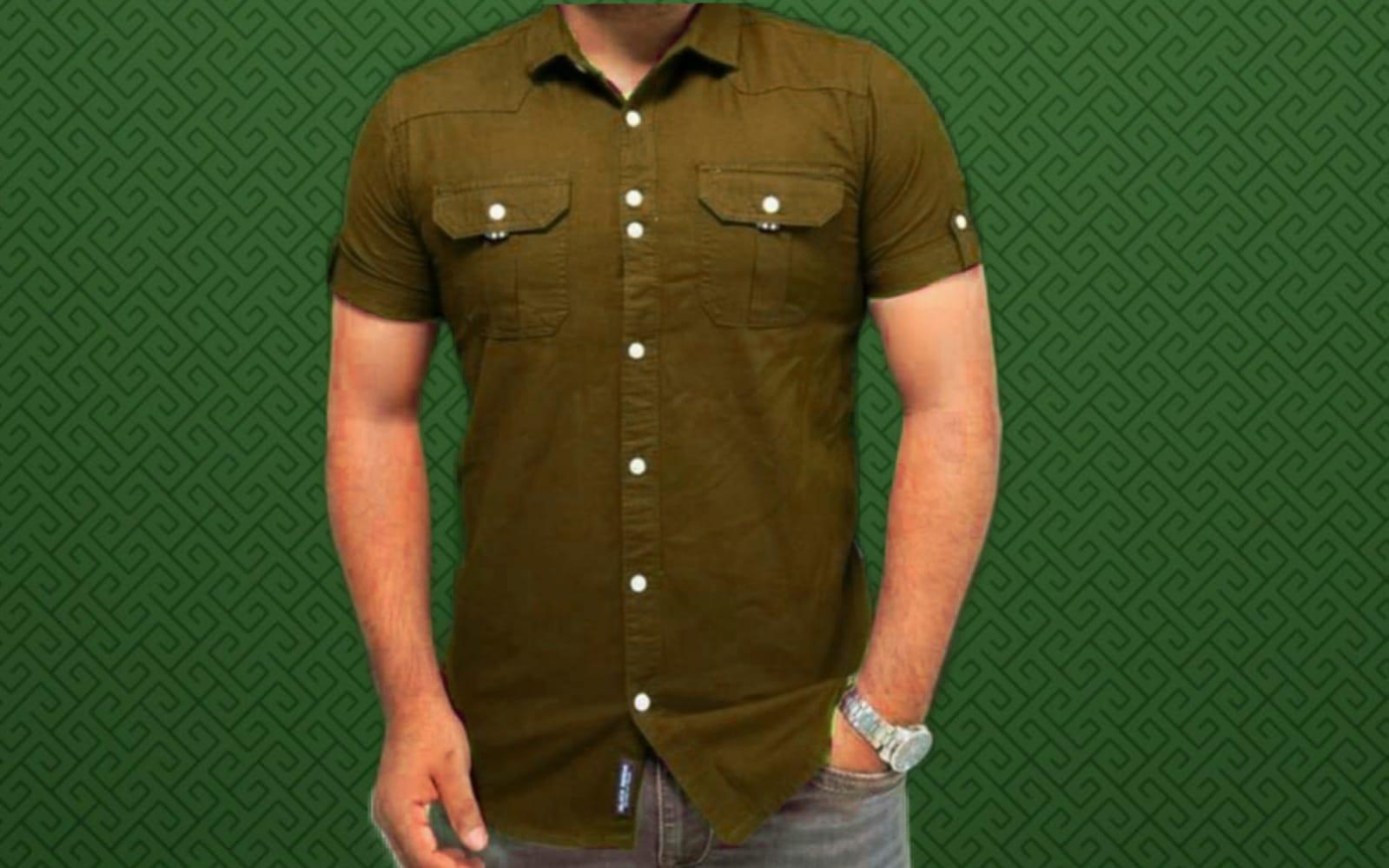 Solid collar shirt