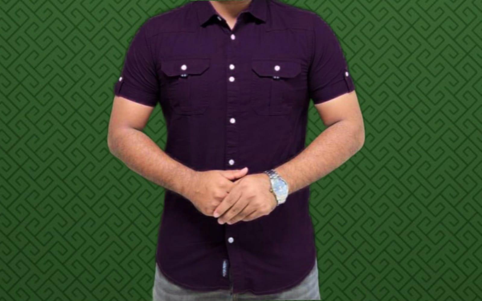 Solid collar shirt