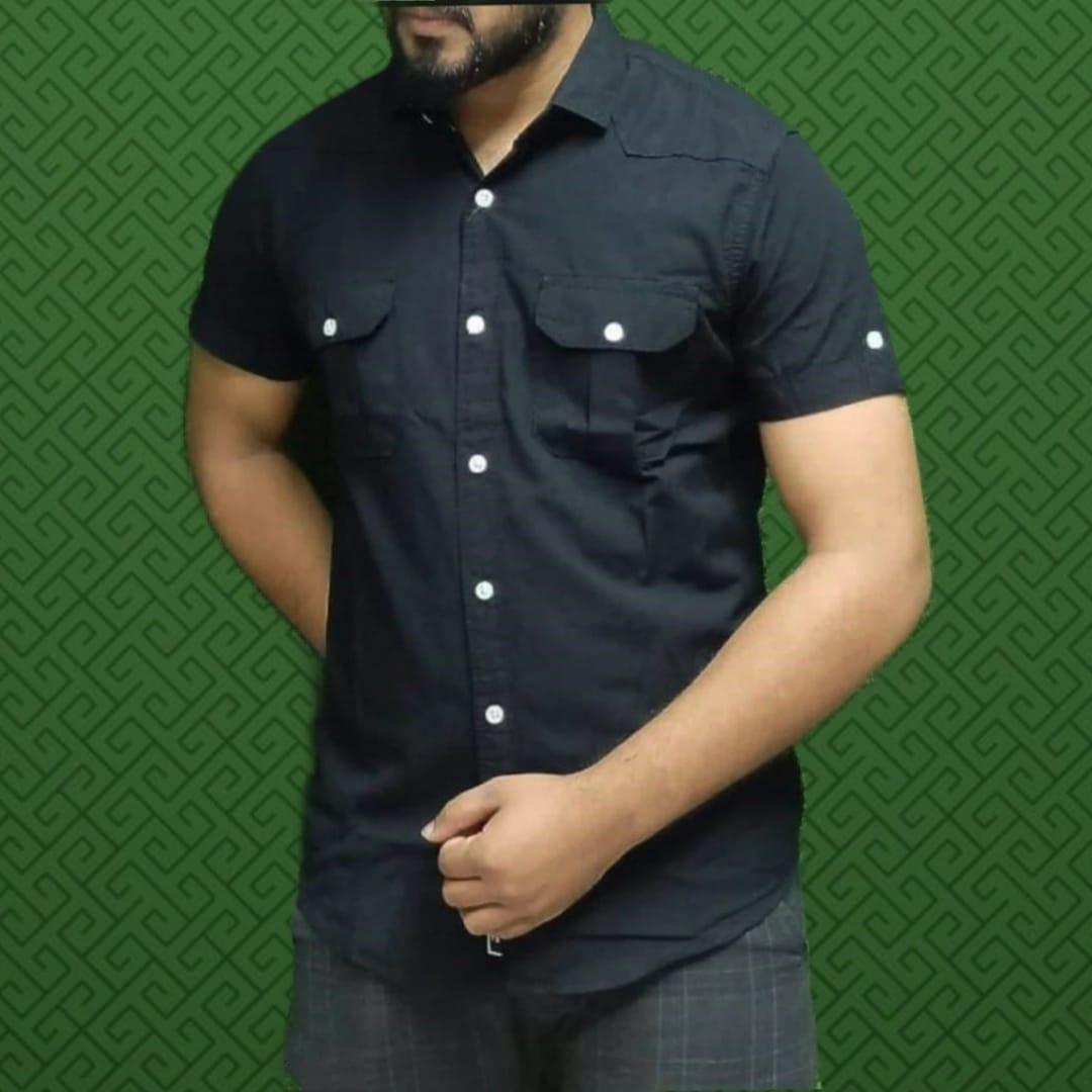 Solid collar shirt