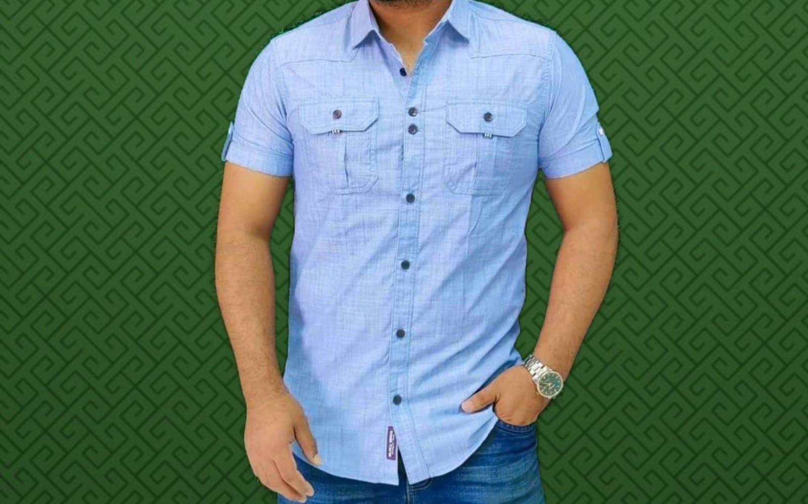 Solid collar shirt