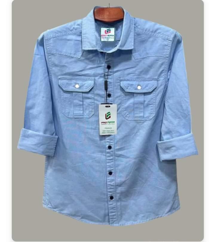 Solid collar shirt