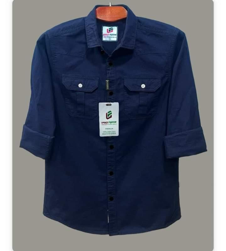 Solid collar shirt
