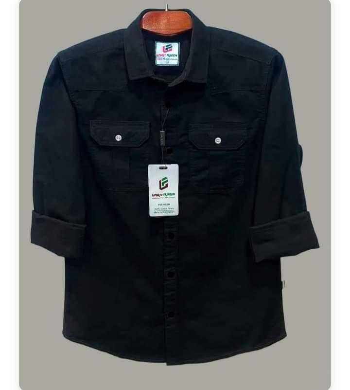 Solid collar shirt