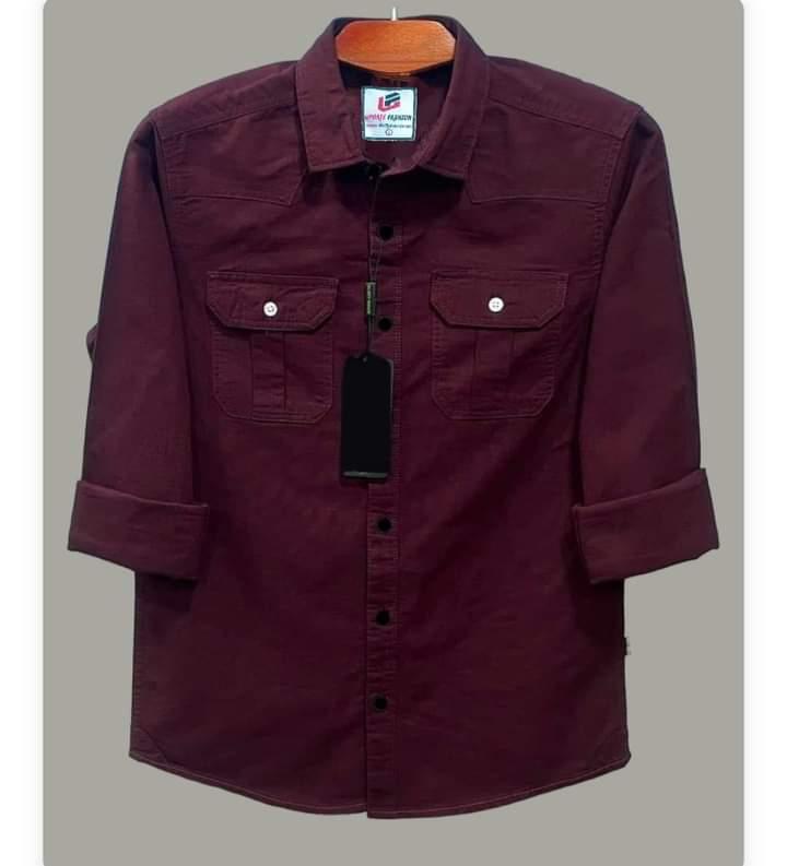 Solid collar shirt