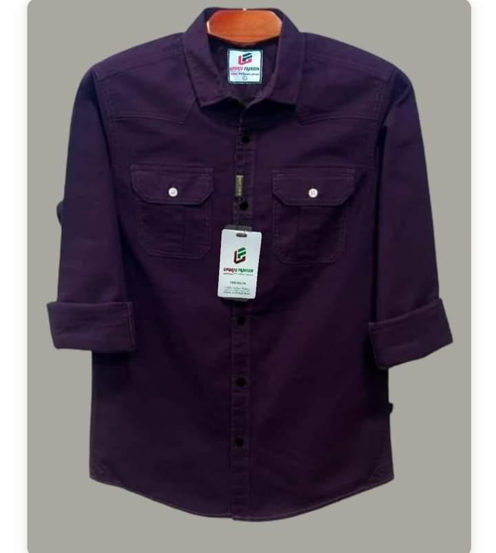 Solid collar shirt