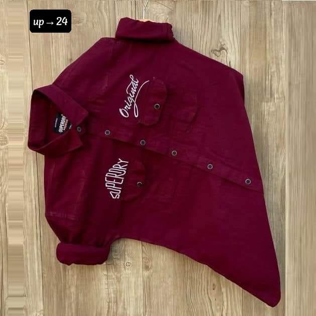 Solid collar shirt