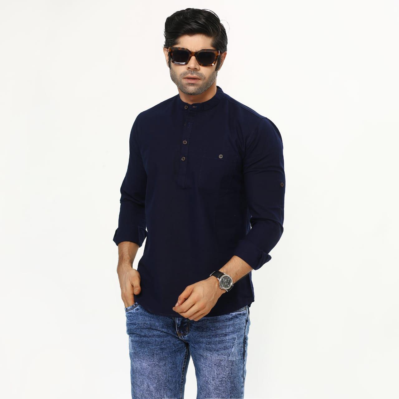 Solid collar shirt