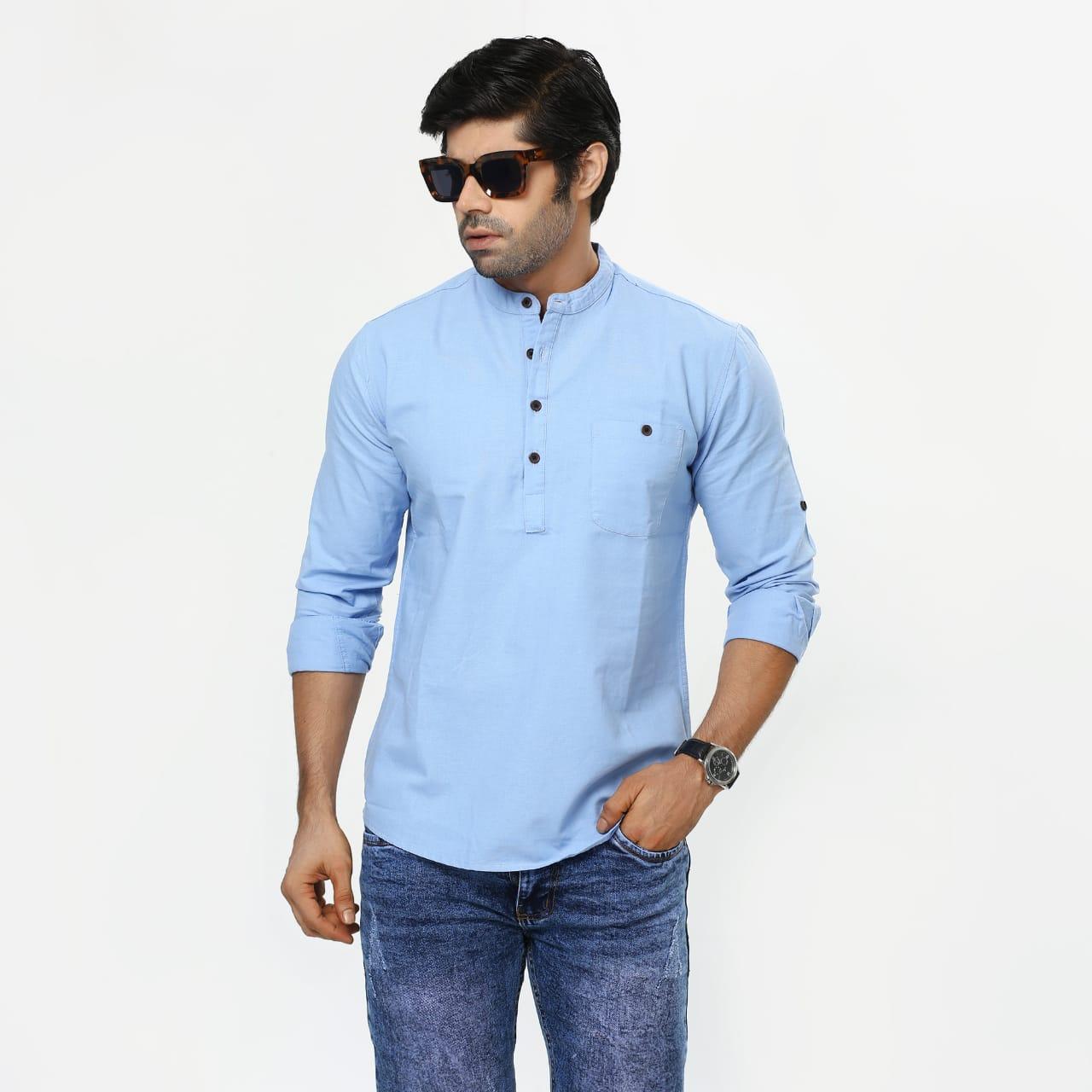 Solid collar shirt