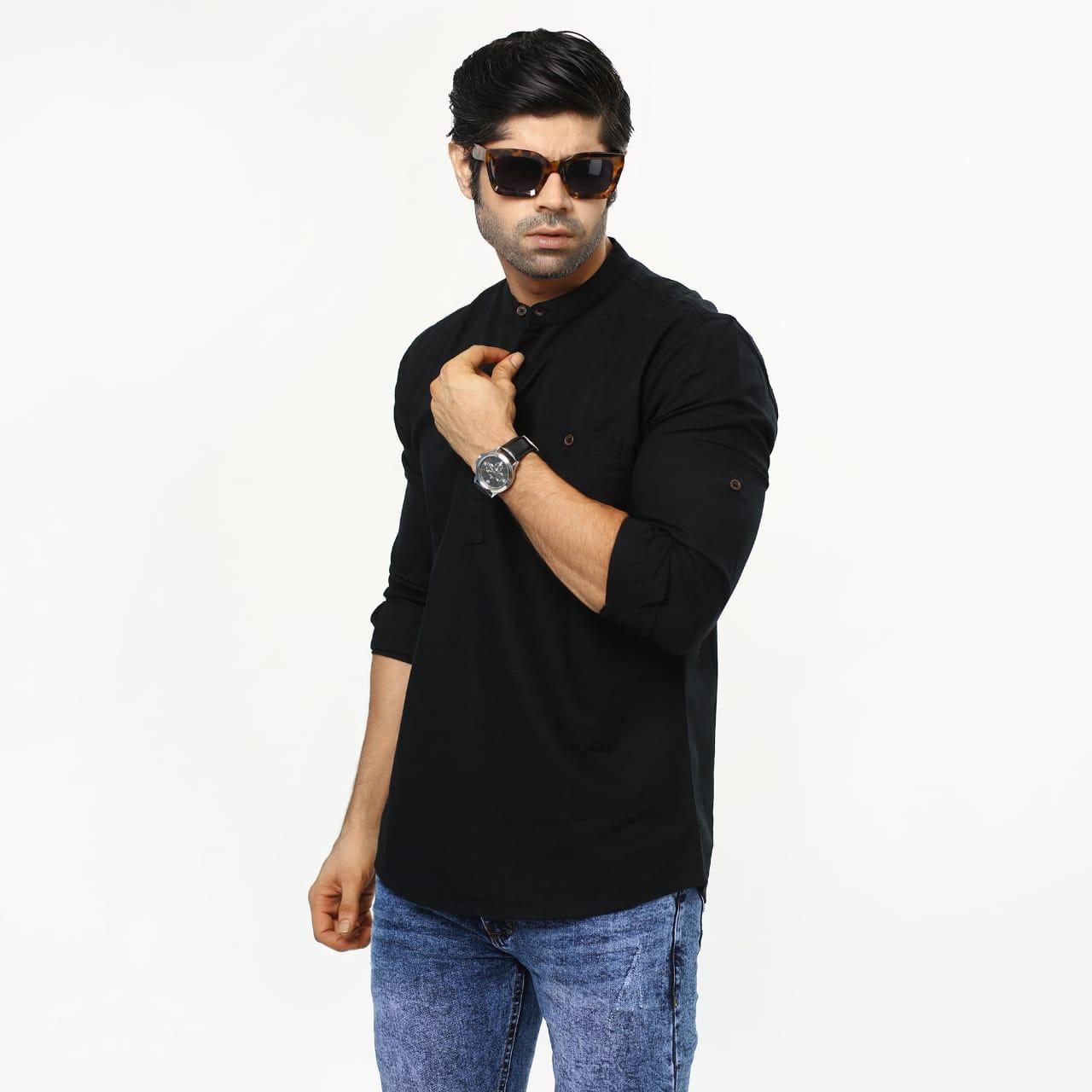 Solid collar shirt