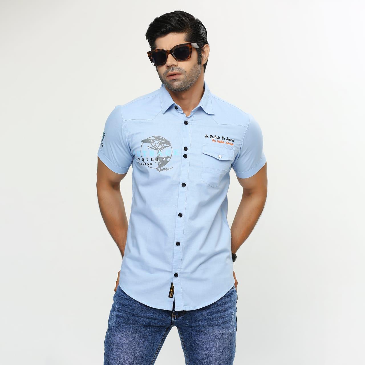 Solid collar shirt