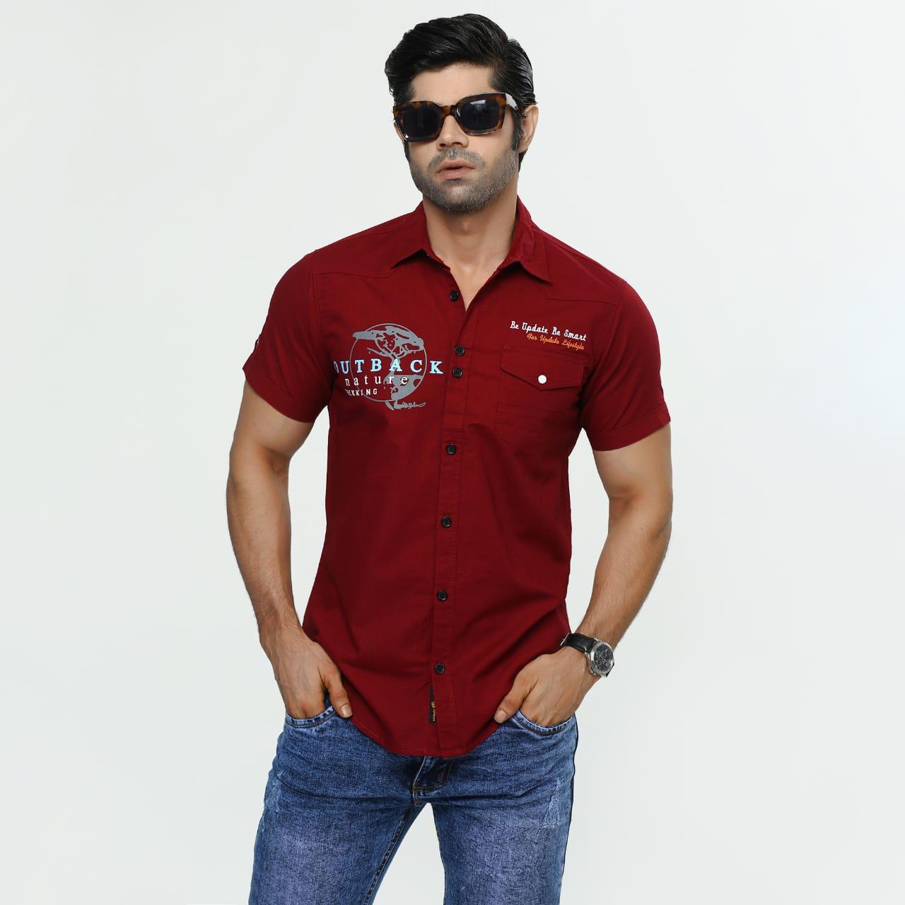 Solid collar shirt