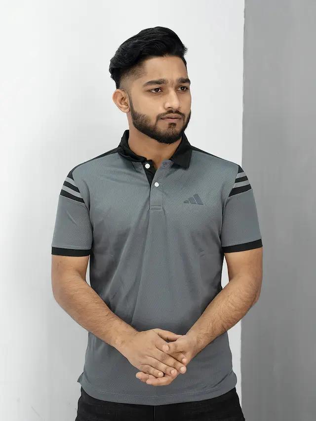 Grey Adidas Polo T-shirt