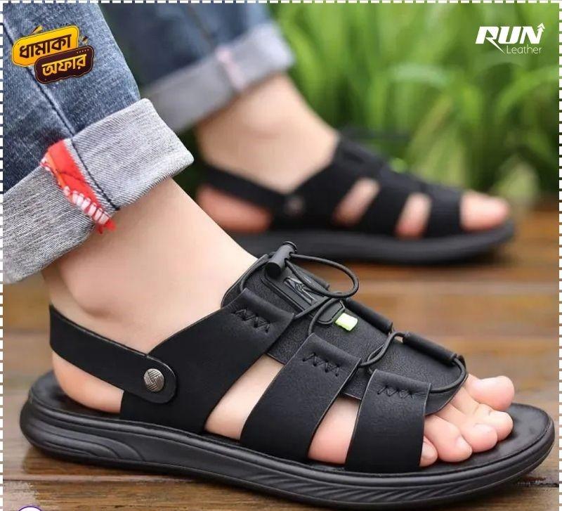 Mens fashionable Style Double Belt Casual Sandal Brown SP-09