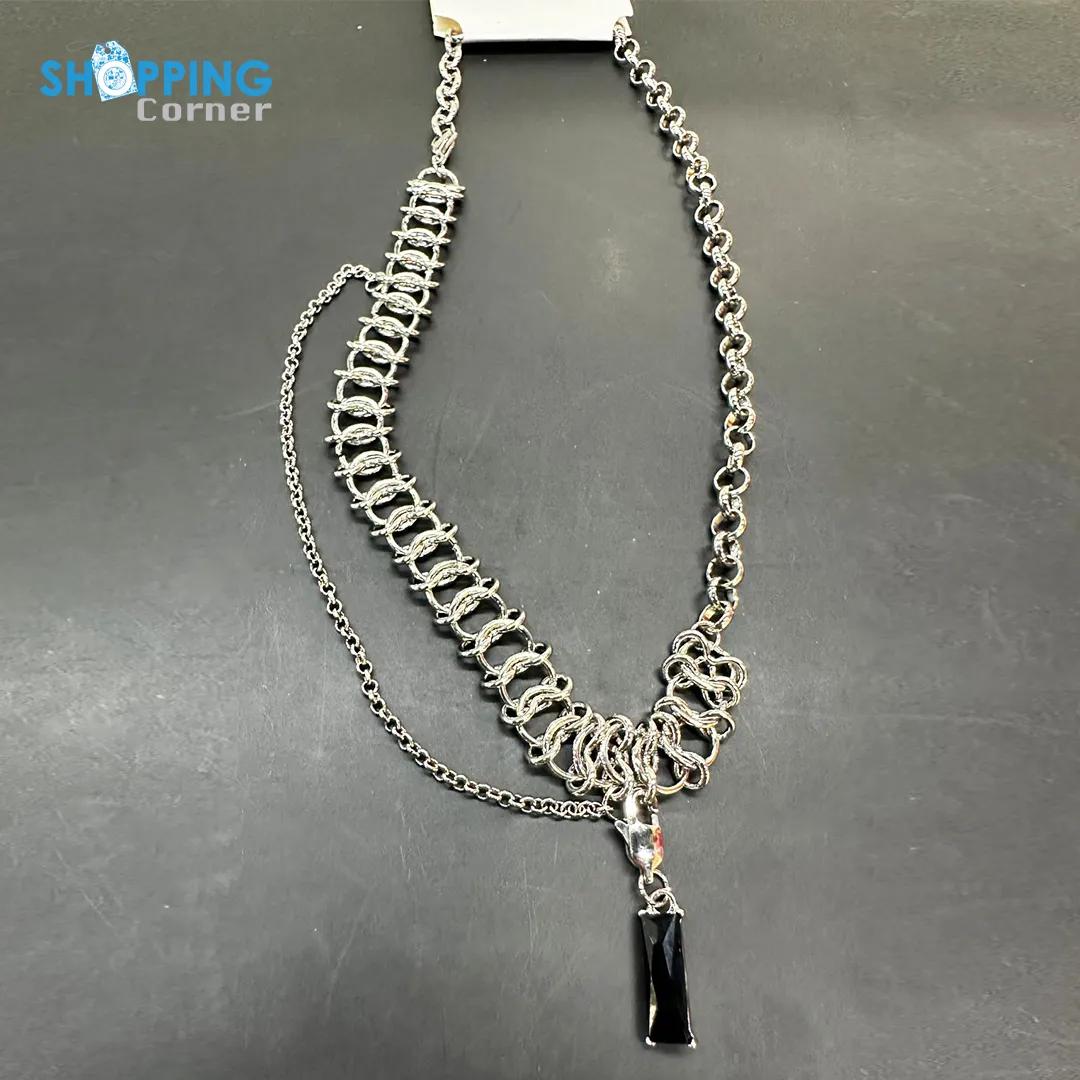Vintage Pebble Link Stone Necklace