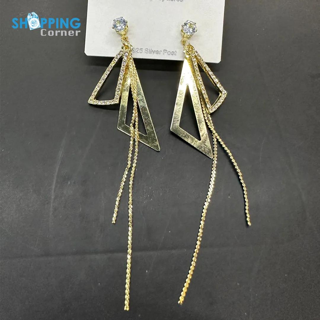 Alloy Long Tassels Chain Drop Earring