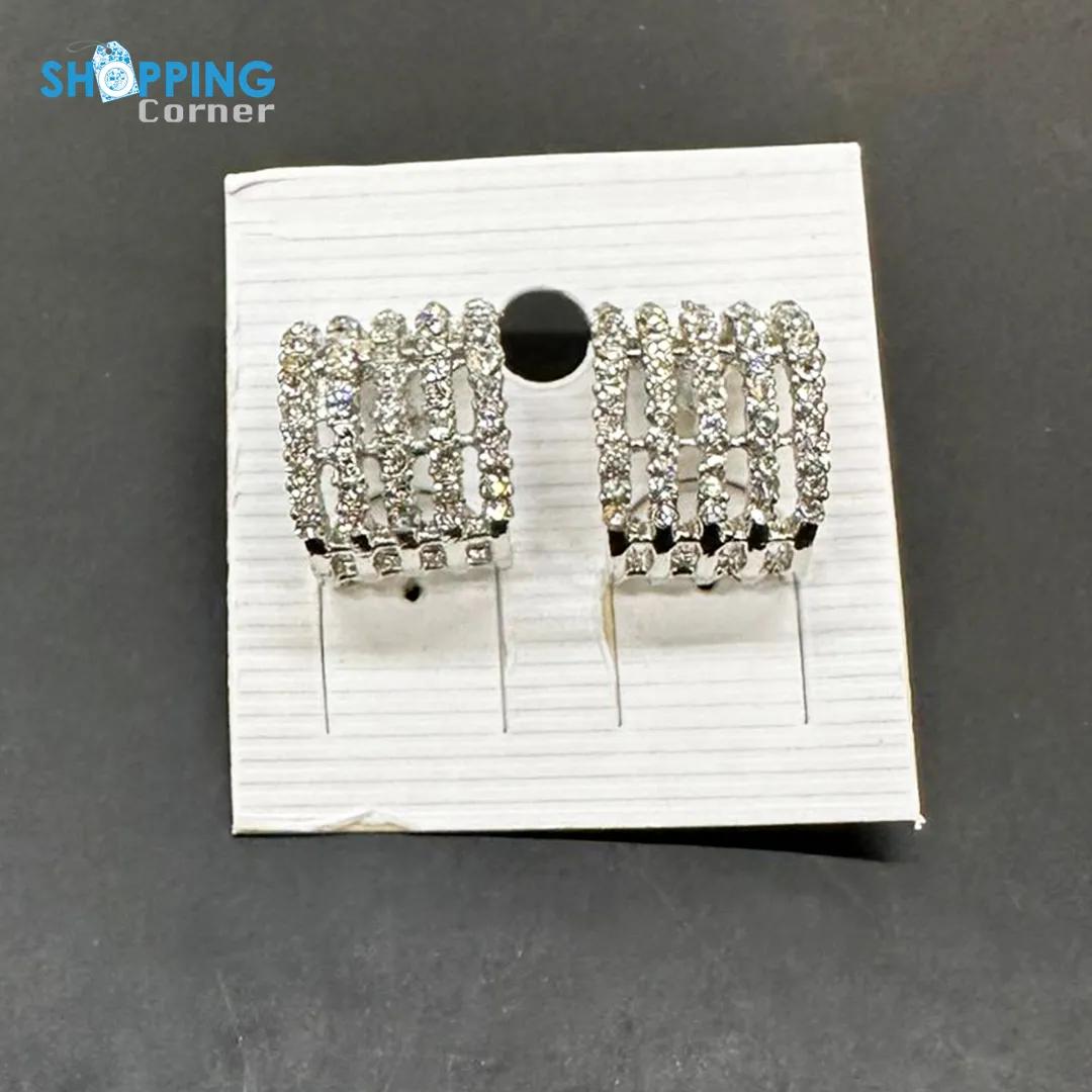 CUBIC STONE STUD EARRINGS