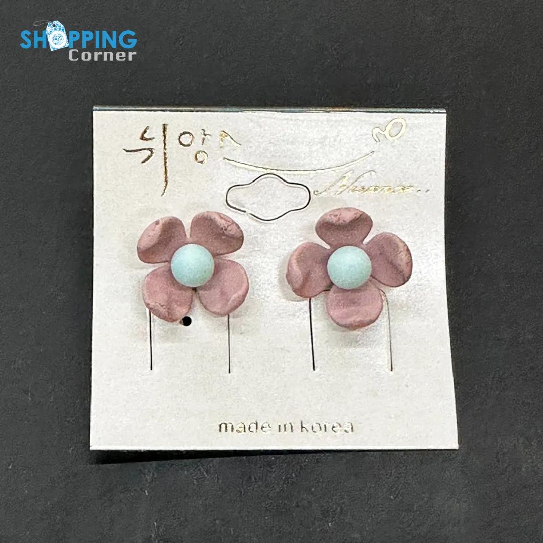 Dust Pink Plum Heads Faux Flower Earring