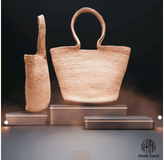 Beach Bag Tote Handmade Weaving Woman'S Jute Tote Bag Spring Straw Jute Bag
