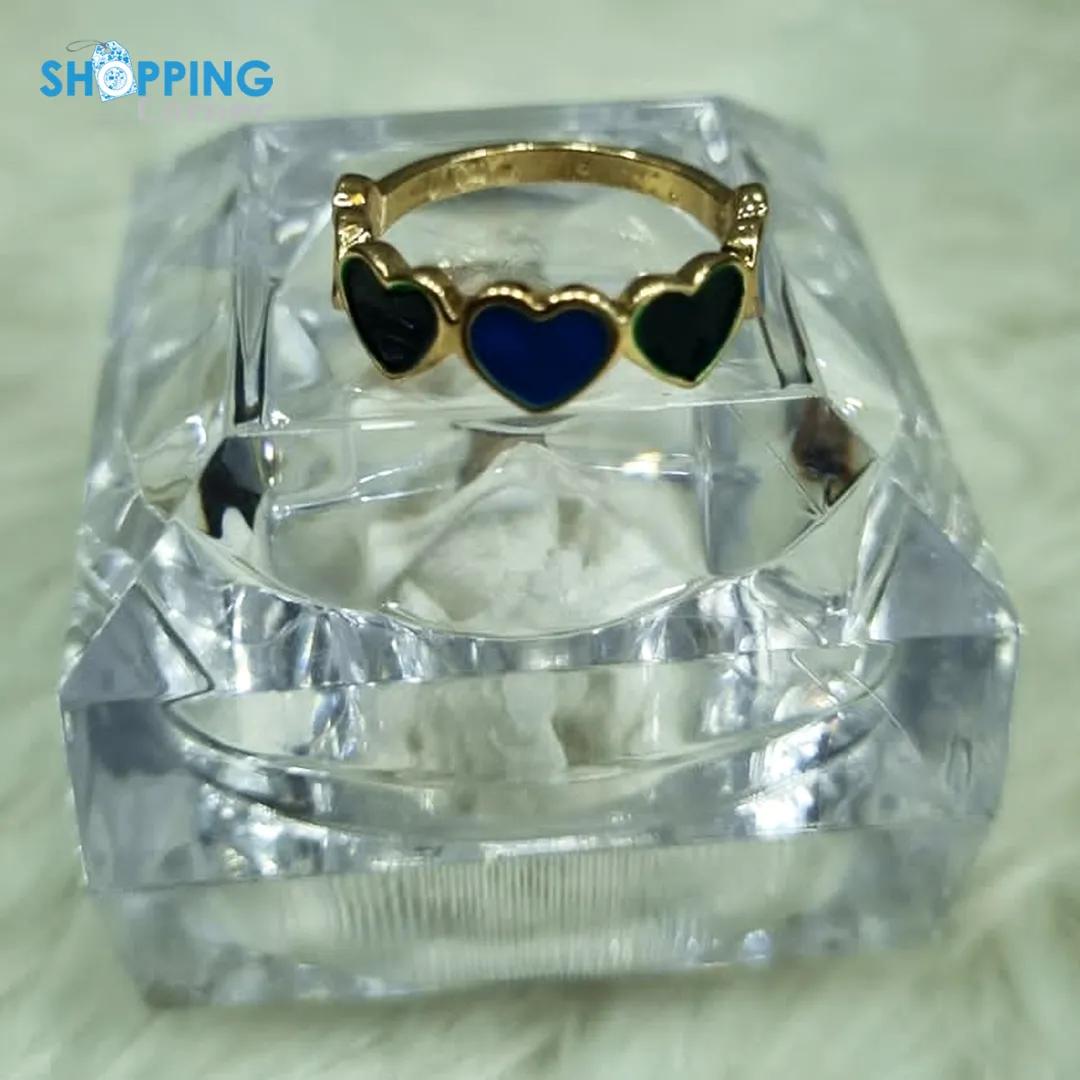 Enamel Yellow Gold Plated Heart Ring