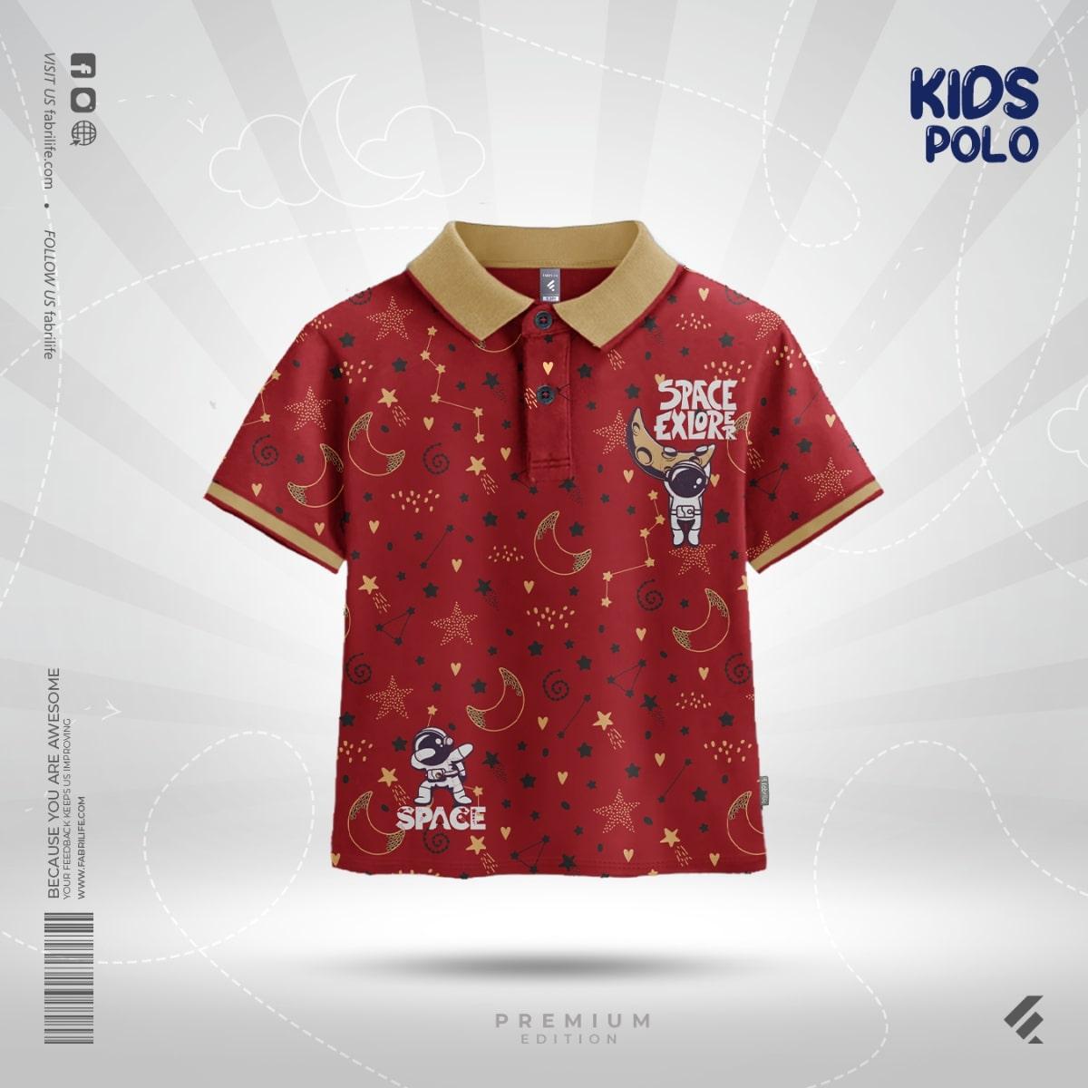 Kids Premium Polo T-Shirt - Space Explorer