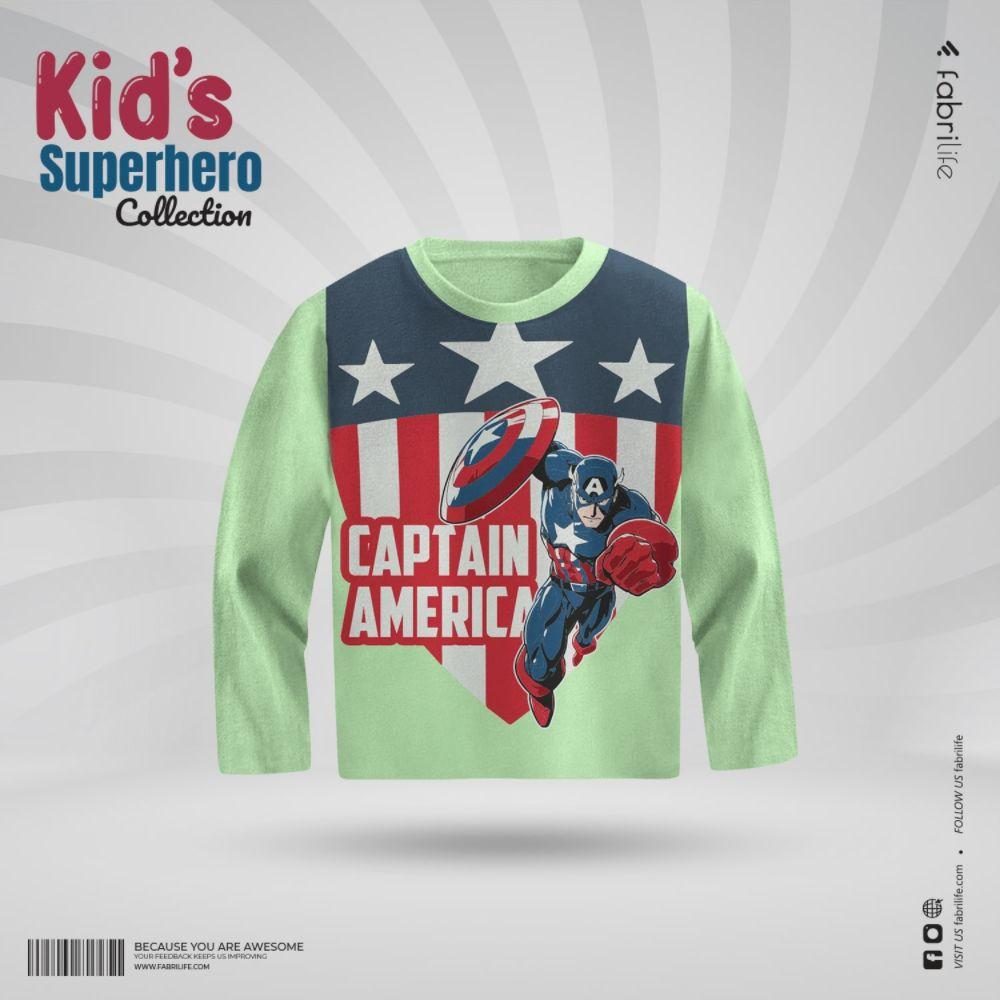 Kids Premium Full Sleeve T-Shirt - Captain America