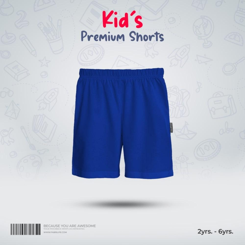 Kids Premium Cotton Shorts - Royal Blue